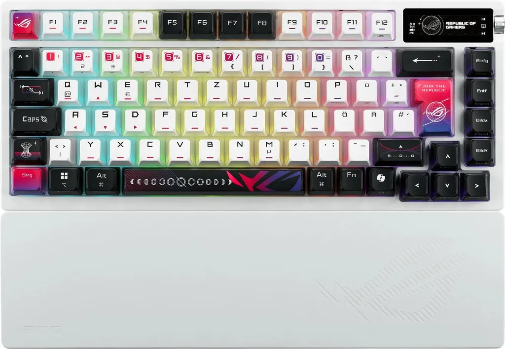 Tastaturë gaming ASUS ROG Azoth X DE, mekanike, RGB, 75%, e bardhë - 1