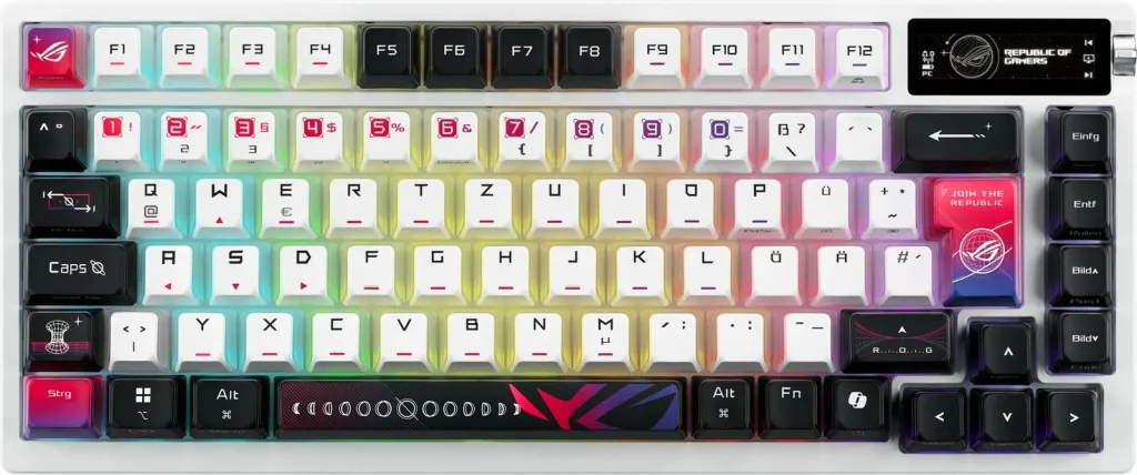Tastaturë gaming ASUS ROG Azoth X DE, mekanike, RGB, 75%, e bardhë - 2