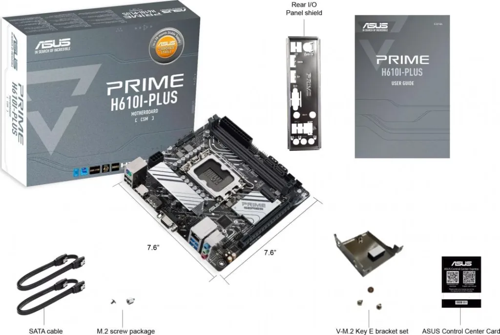 Pllakë amë Asus PRIME H610I-PLUS-CSM - 6