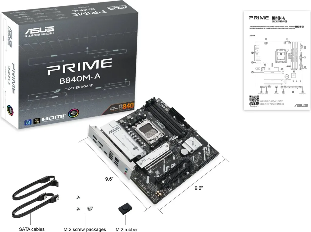 Pllakë amë ASUS PRIME B840M A CSM, Socket AM5, DDR5, Micro ATX - 5