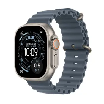 Apple Watch Ultra 3 Cellular 49mm Natural Titanium Case with Anchor Blue Ocean Band