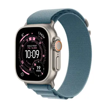 Apple Watch Ultra 3 Cellular 49mm Natural Titanium Case with Light Blue Alpine Loop, Small