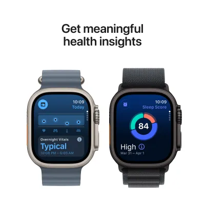 Apple Watch Ultra 3 Cellular 49mm Natural Titanium Case with Light Blue Alpine Loop, Medium - 6