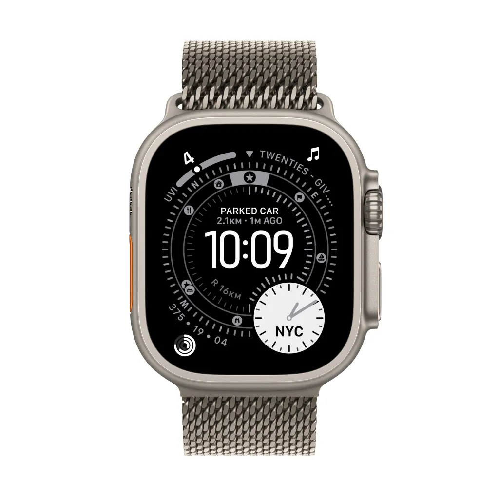 Apple Watch Ultra 3 Cellular 49mm Natural Titanium Case with Natural Titanium Milanese Loop, Medium - 2