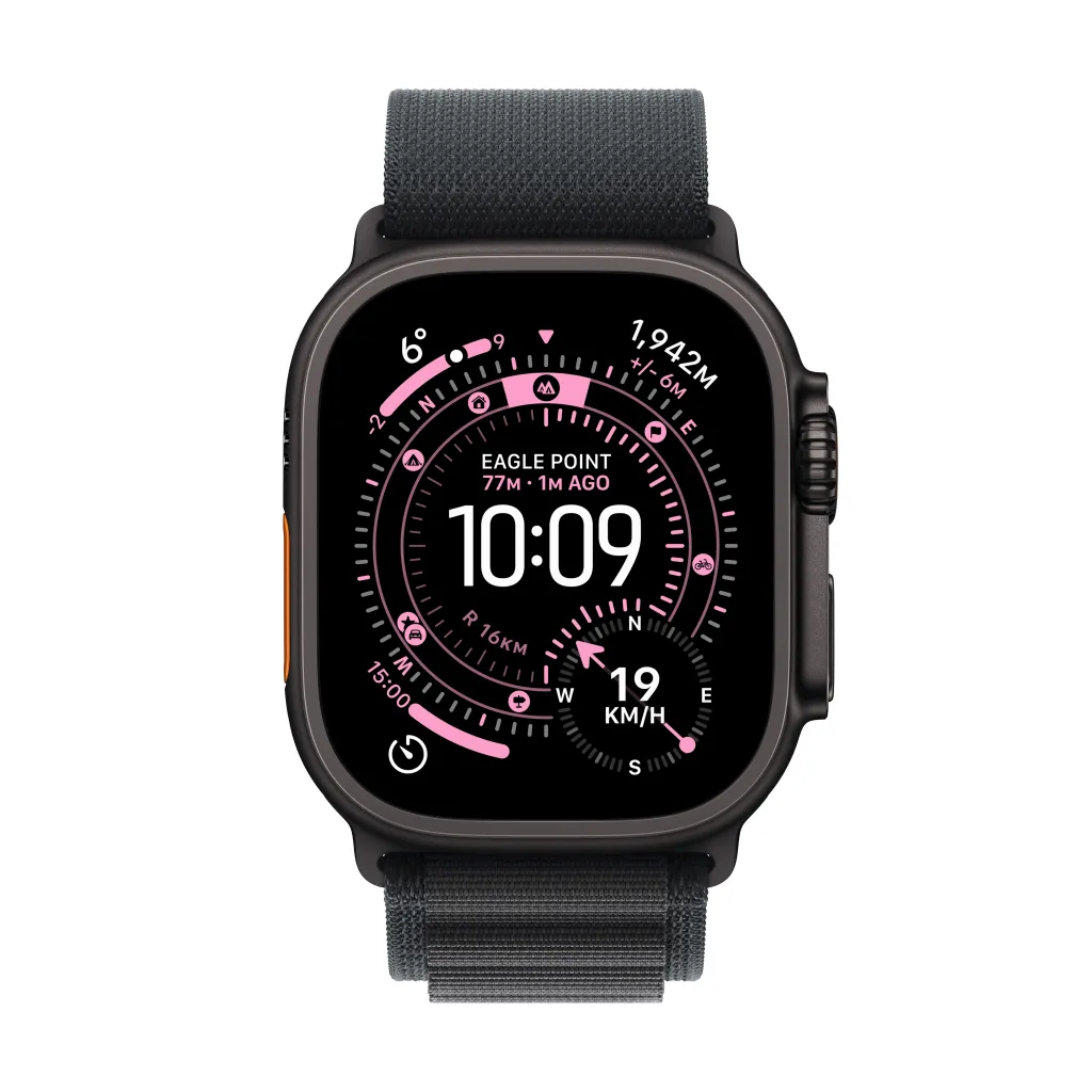 Apple Watch Ultra 3 Cellular 49mm Black Titanium Case with Black Alpine Loop, Small - 2