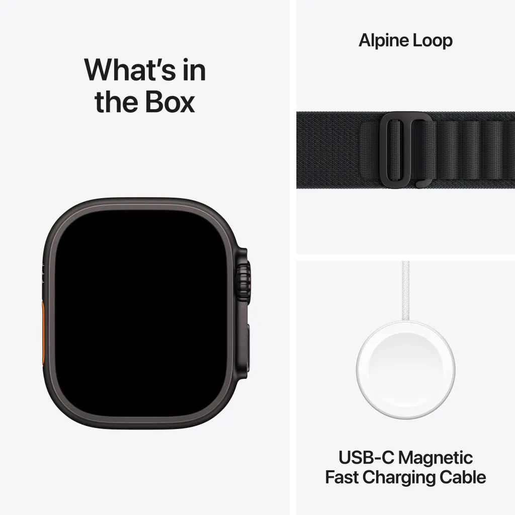 Apple Watch Ultra 3 Cellular 49mm Black Titanium Case with Black Alpine Loop, Small - 7