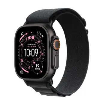 Apple Watch Ultra 3 Cellular 49mm Black Titanium Case with Black Alpine Loop, Small