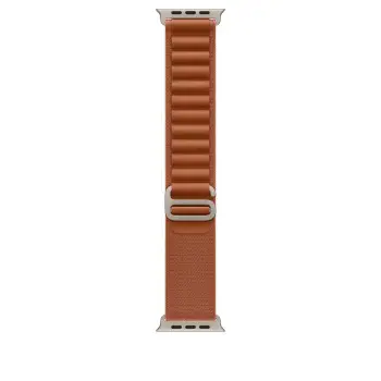 Apple Watch 49mm Loop, Terra Cotta Alpine Loop, Medium, Natural Titanium Finish