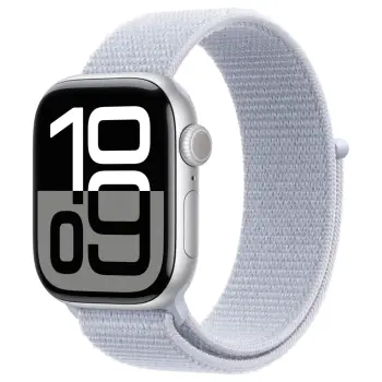Smartwatch Apple Watch Series 10, 64 GB, GPS + Cellular, 42mm, ngjyrë argjendi me rrip blu