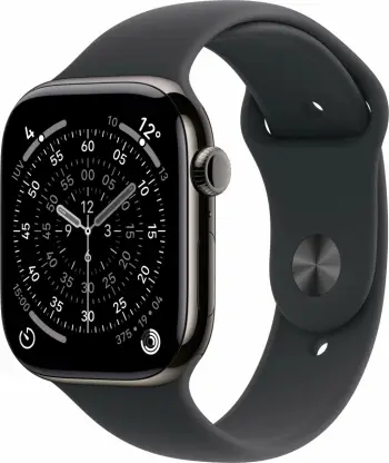Apple Watch Series 11 GPS 46mm Jet Black Aluminium Case with Black Sport Band, M/L