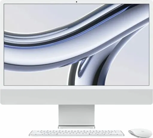 Kompjuter iMac AIO, 24", Apple M3-8 Core CPU, 8GB RAM, 256GB SSD, 8-Core GPU, silver - 1