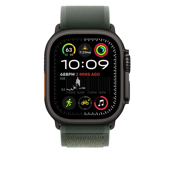 Apple Watch 49mm Loop, Green/Neon Trail Loop, S/M, Black Titanium Finish - 3