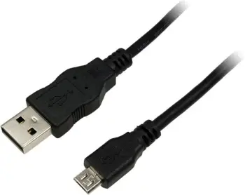 Kabllo LogiLink USB-A - microUSB, 0.3 m, e zezë