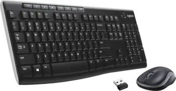 Set tastierë dhe maus Logitech Wireless Combo MK270, e zezë