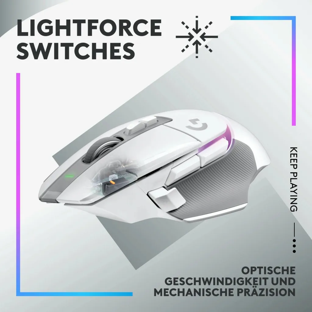 Maus lojërash Logitech G502 X Plus Lightspeed, wireless, i bardhë - 18
