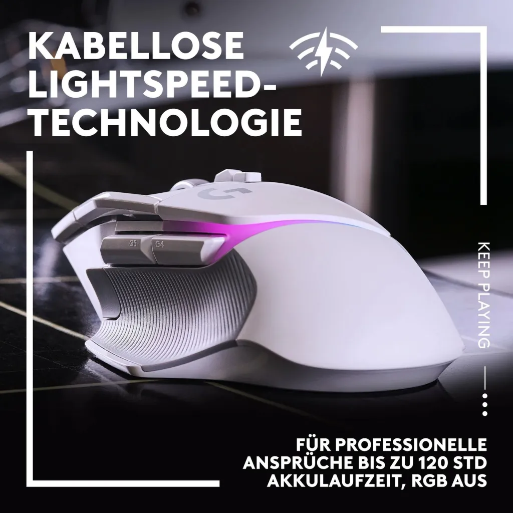 Maus lojërash Logitech G502 X Plus Lightspeed, wireless, i bardhë - 3