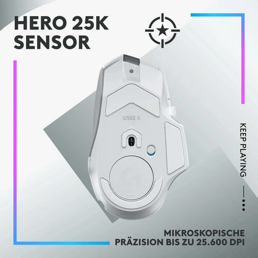Maus lojërash Logitech G502 X Plus Lightspeed, wireless, i bardhë - 4