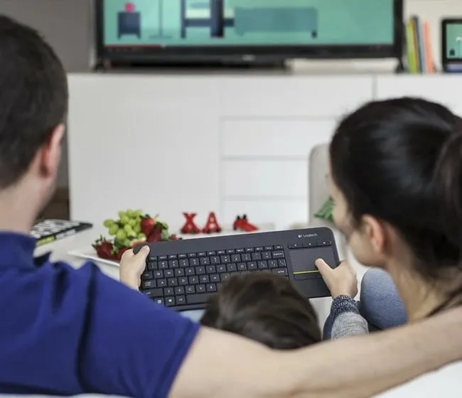 Tastierë me touchpad Logitech K400+, QWERTY, USB Wireless, e zezë - 2