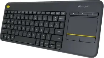 Tastierë me touchpad Logitech K400+, QWERTY, USB Wireless, e zezë