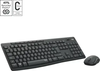 Set tastierë dhe maus Logitech MK295 Silent, Wireless, QWERTZ DE, i zi