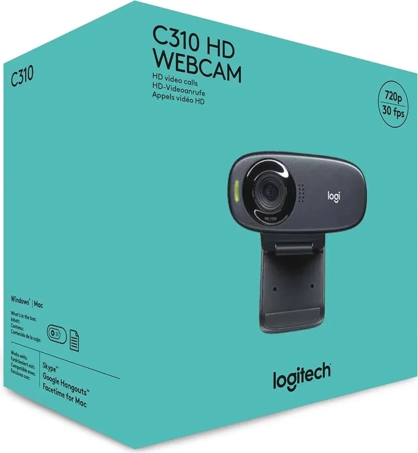 Kamerë Logitech C310 HD, 1280x720 Pixel, e zezë - 12