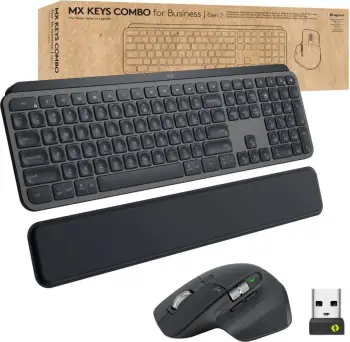Set tastierë dhe maus Logitech MX Keys Combo për Biznes Gen 2, Logi Bolt, i zi