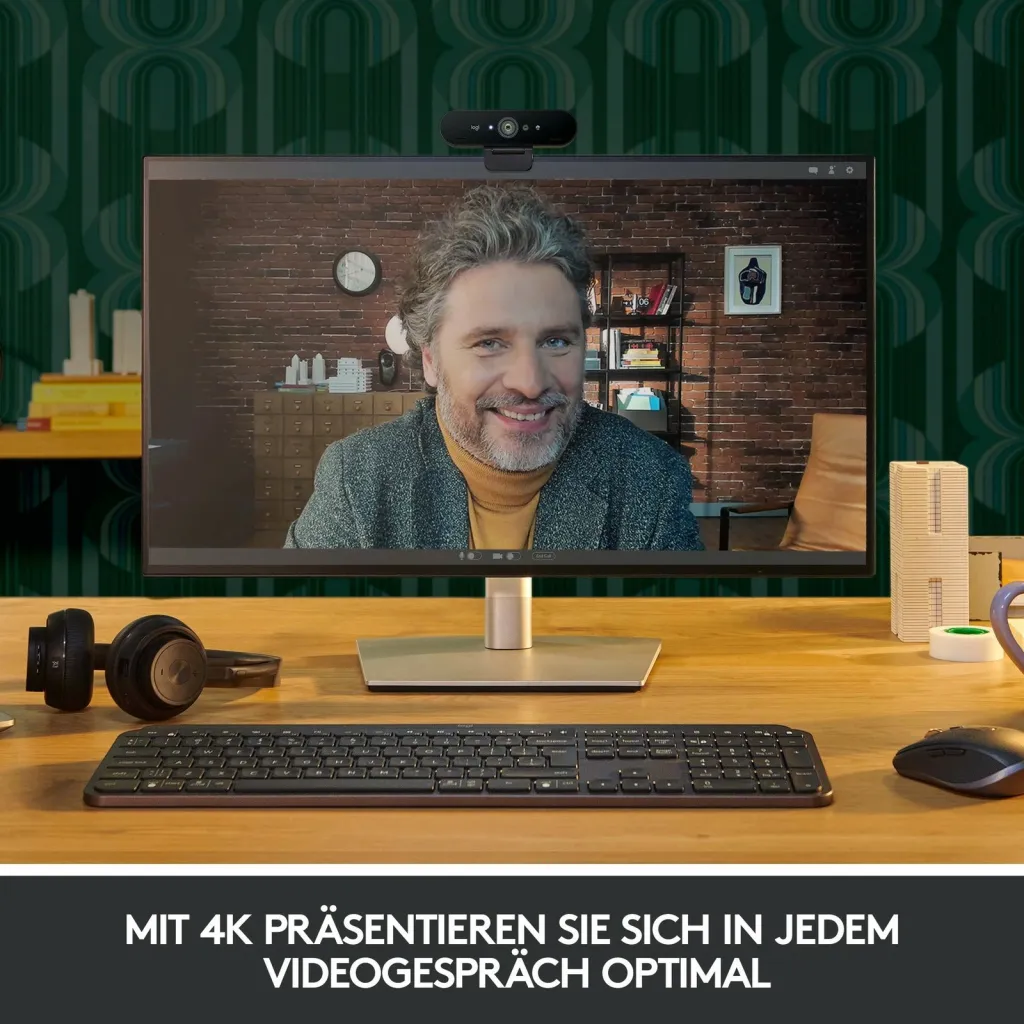 Kamerë Logitech BRIO, 4K, 90FPS, Windows Hello, e zezë - 14
