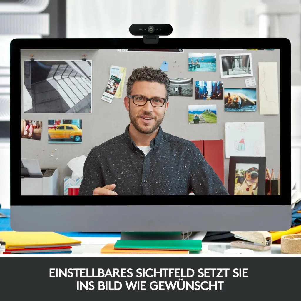 Kamerë Logitech BRIO, 4K, 90FPS, Windows Hello, e zezë - 3