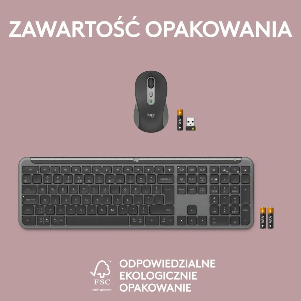 Set tastierë dhe maus Logitech Signature Slim MK950, i hirtë - 12