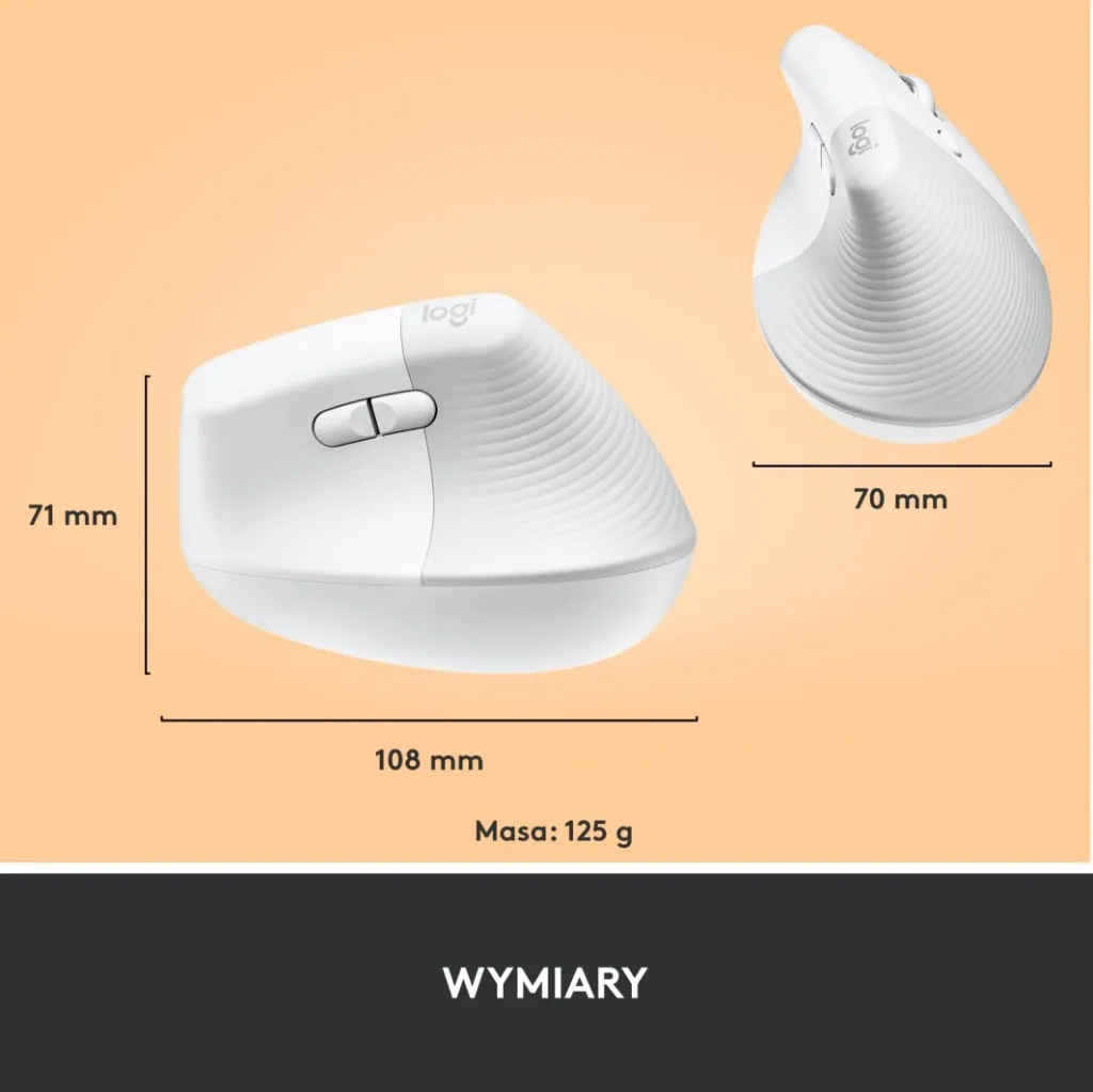 Maus wireless Logitech Lift, i bardhë - 9
