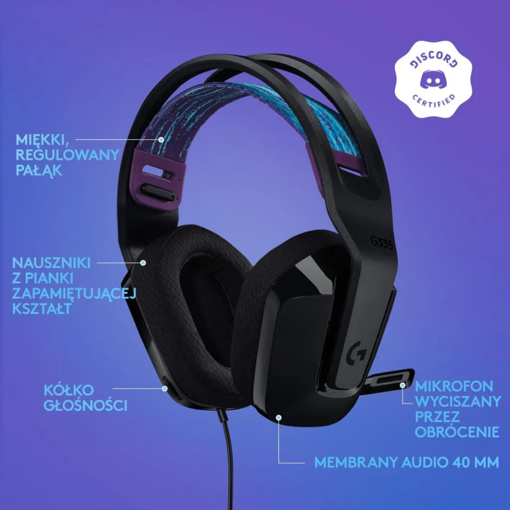 Kufje Logitech G335 981-000978, 40mm, të zezë - 5