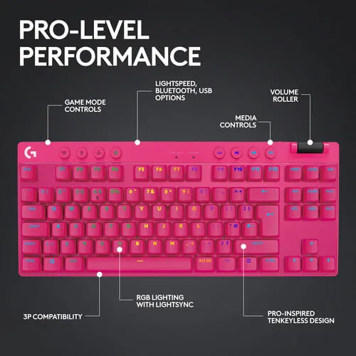 Tastierë Logitech G PRO X TKL, US, rozë - 8