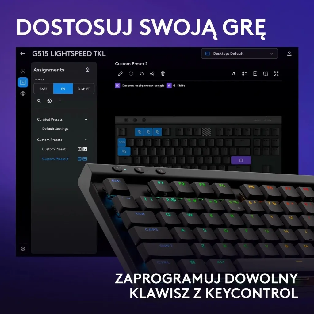 Tastierë Logitech G515 Lightspeed TKL, e zezë - 7