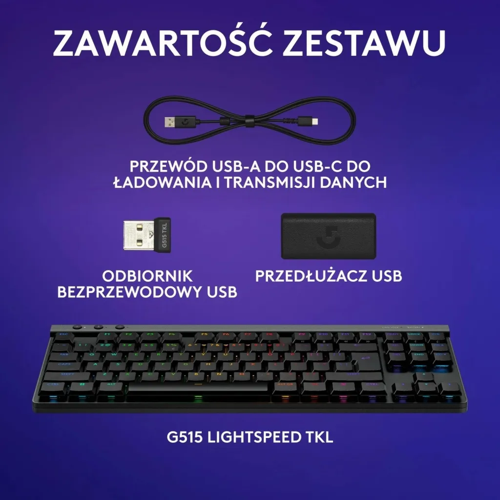 Tastierë Logitech G515 Lightspeed TKL, e zezë - 8