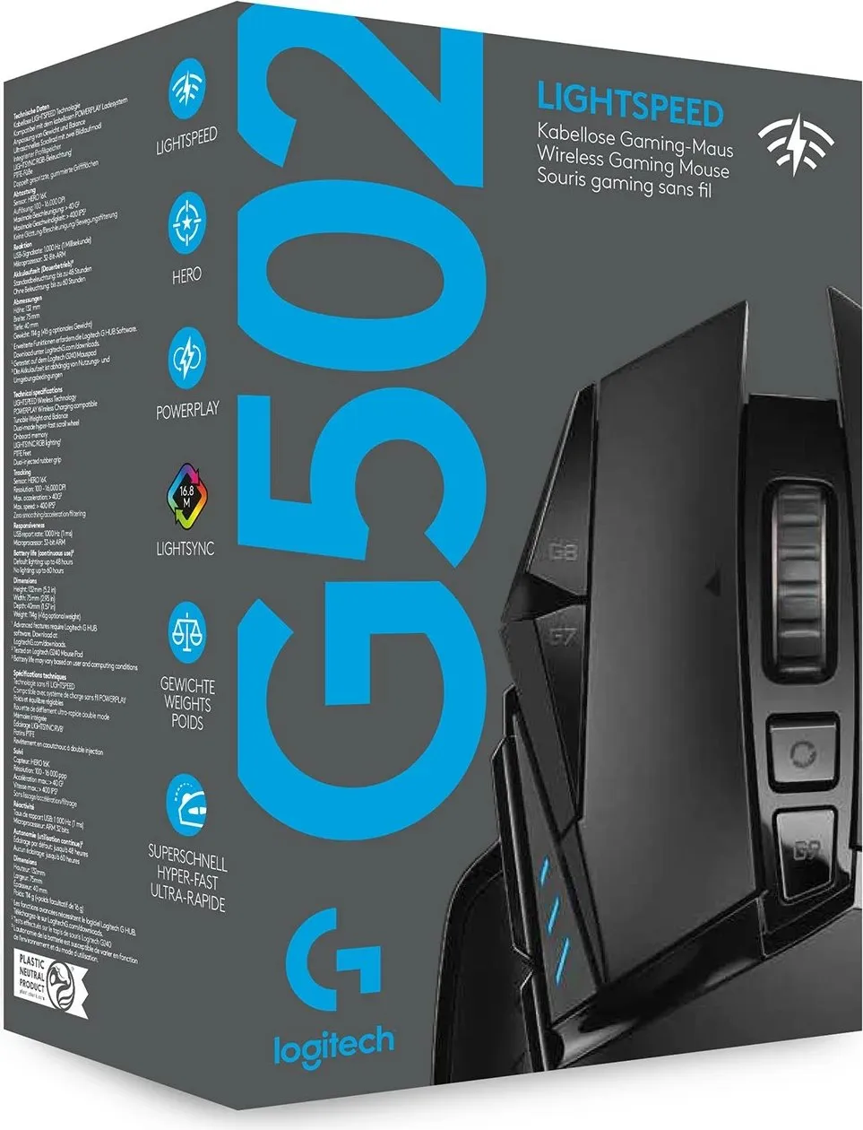 Maus Logitech G G502 LIGHTSPEED, wireless, i zi - 13