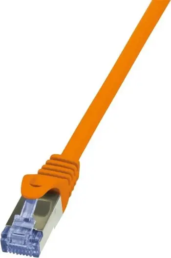 Kabllo patchcord Lindy Cat.6a, S/FTP, PIMF, 0.25m, portokalli