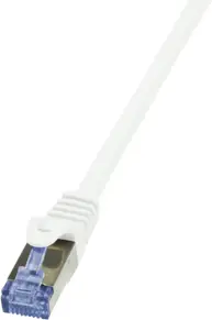 Kabllo patchcord LogiLink Cat.6a, S/FTP, PIMF, 0.25m, e bardhë