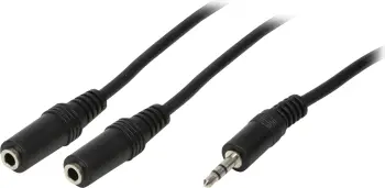Kabllo LogiLink Jack 3.5mm - Jack 3.5mm, 0.2m, e zezë