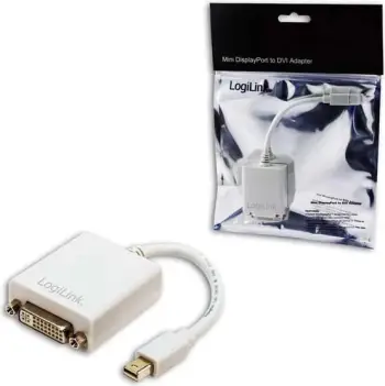 Përshtatës LogiLink DisplayPort Mini - DVI-I (CV0037), i bardhë