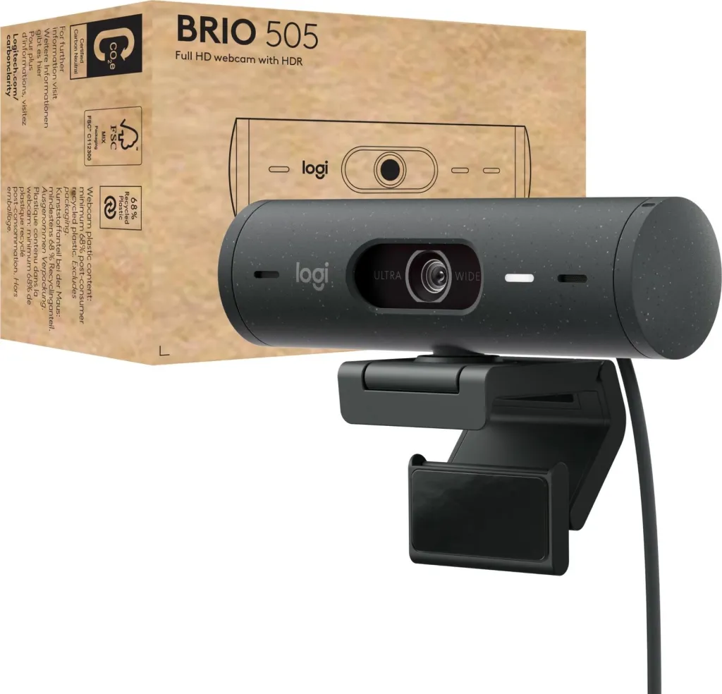 Kamerë Logitech Brio 505 (960-001459), 1920 x 1080 (FullHD), USB, e zezë - 1