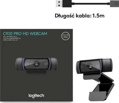 Kamera web Logitech HD Pro C920, Full HD 1080p, e zezë - 9