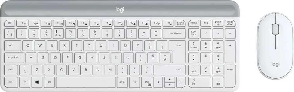 Set tastierë dhe maus Logitech Slim Wireless MK470, të bardha - 1