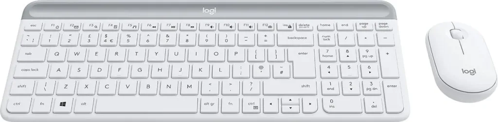 Set tastierë dhe maus Logitech Slim Wireless MK470, të bardha - 3