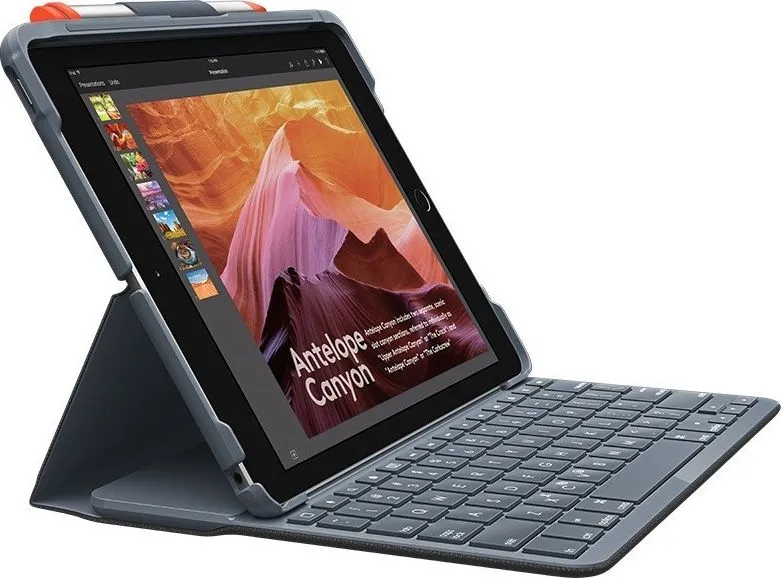 Mbështjellës Logitech Slim Folio për iPad (7th, 8th, & 9th generation) - GRAPHITE - UK - 1