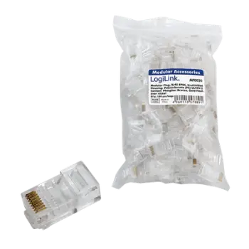 Lidhës RJ45 LogiLink, 100 copë, transparent