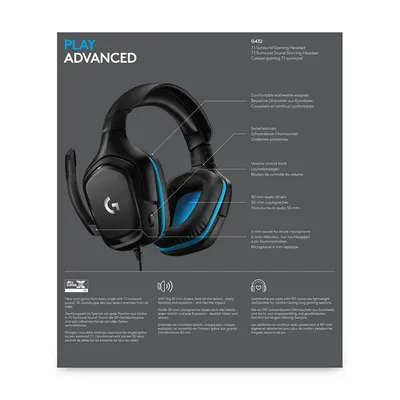 Kufje Logitech G432, të zeza - 8
