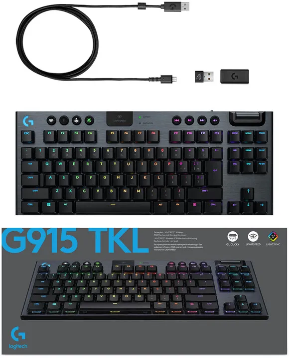 Tastierë Logitech G915 TKL Lightspeed, GL Linear, US, e zezë - 3