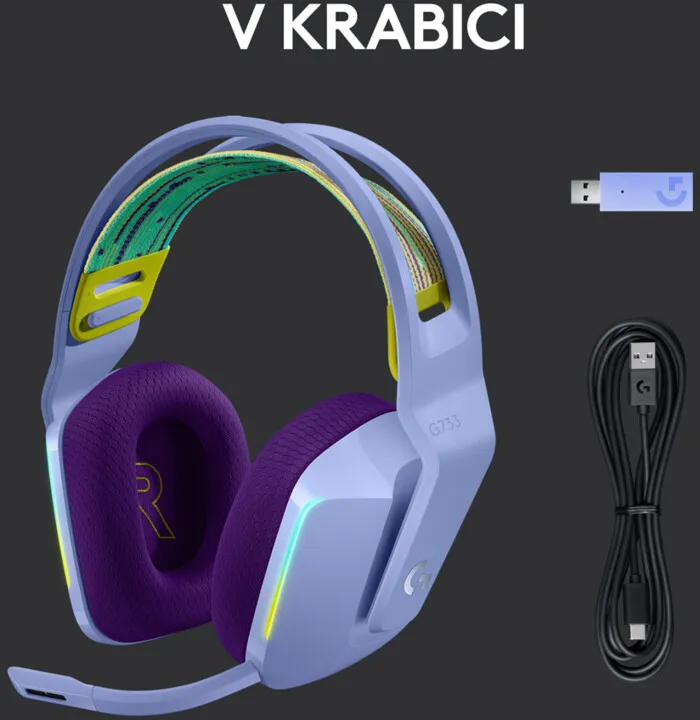 Kufje Logitech G733 Lightspeed, vjollcë - 6