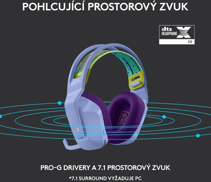 Kufje Logitech G733 Lightspeed, vjollcë - 10