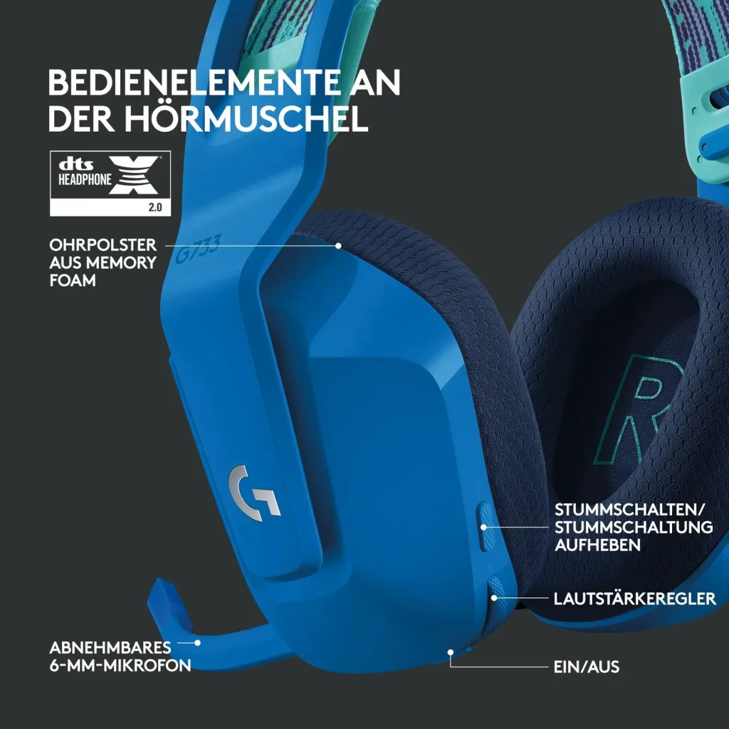 Kufje Logitech G733 Lightspeed, të kaltra - 3
